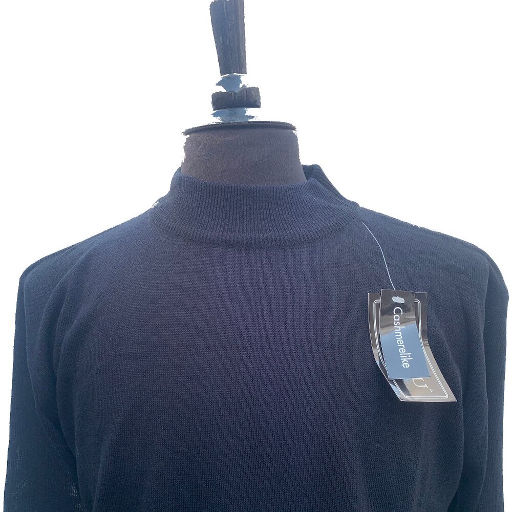 Mock Neck Sweater Black L GOCHU by KBB 100% Acrylic Cashmere like Made in Korea